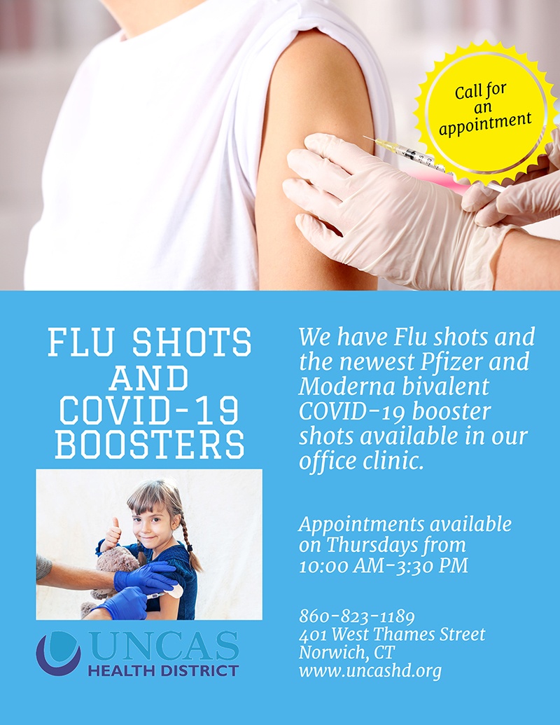 Flu and COVID booster flyer